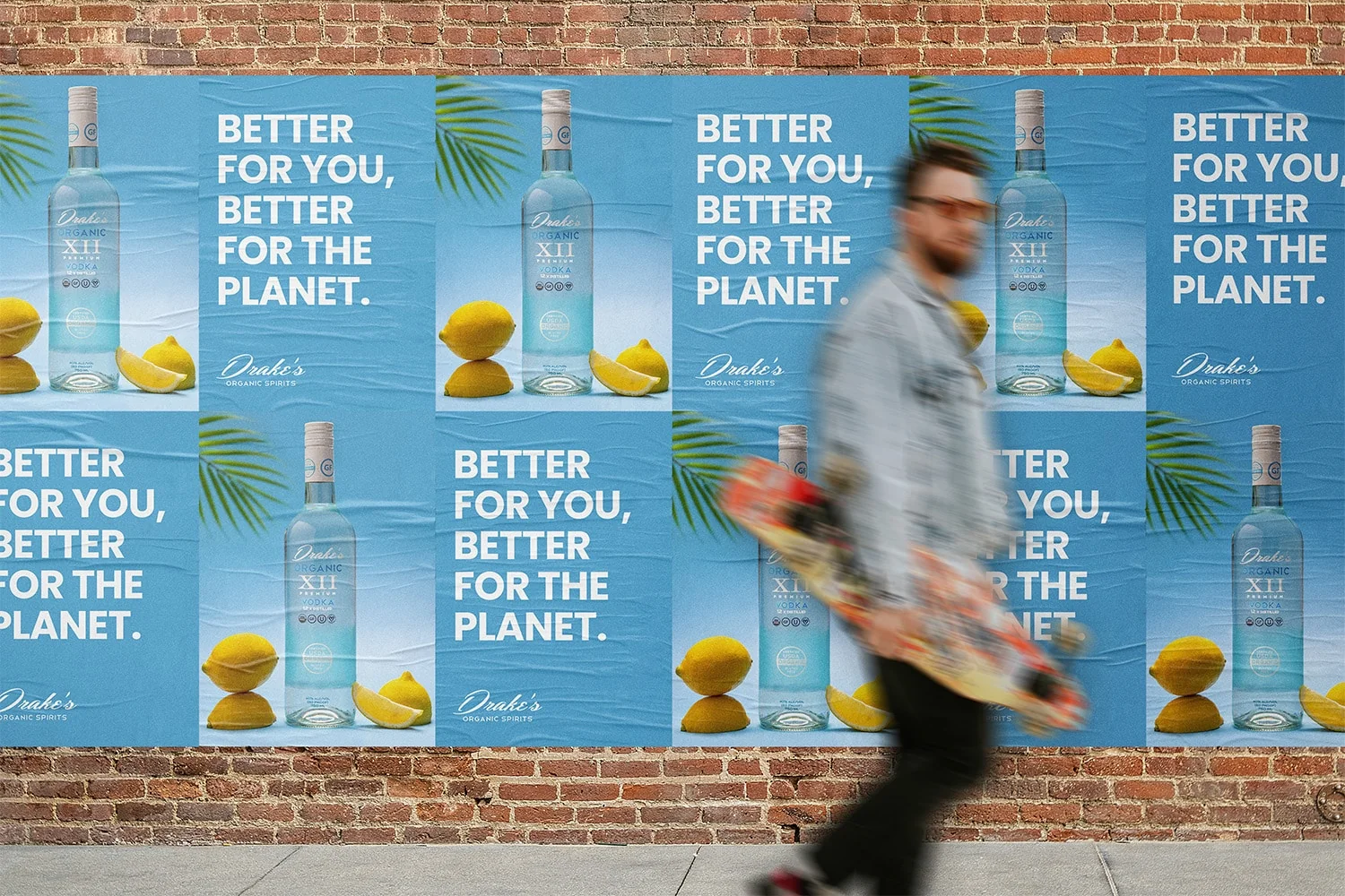 Drake's Organic Vodka tagline mockup
